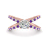 Load image into Gallery viewer, cross-band-asscher-cut-engagment-ring-with-purple-topaz-rose-gold-FD9890ASRGVITO-NL-RG.jpg?v=1760525697