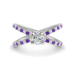 Load image into Gallery viewer, cross-band-asscher-cut-engagment-ring-with-purple-topaz-white-gold-FD9890ASRGVITO-NL-WG.jpg?v=1760525697
