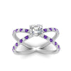 Load image into Gallery viewer, cross-band-asscher-cut-engagment-ring-with-purple-topaz-white-gold-FD9890ASRGVITOANGLE5-NL-WG.jpg?v=1760525697