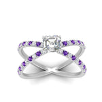 Load image into Gallery viewer, cross-band-asscher-cut-engagment-ring-with-purple-topaz-white-gold-FD9890ASRGVITOANGLE5-NL-WG.jpg?v=1760525697
