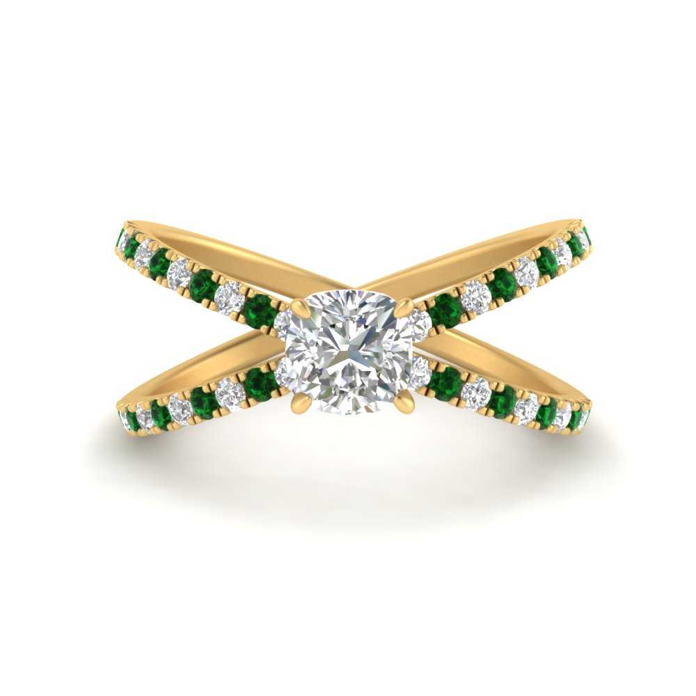 cross-band-cushion-cut-engagment-ring-with-emerald-yellow-gold-FD9890CURGEMGR-NL-YG.jpg?v=1760525716