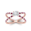 Load image into Gallery viewer, cross-band-cushion-cut-engagment-ring-with-pink-sapphire-rose-gold-FD9890CURGSADRPIANGLE5-NL-RG_ea3c938c-0127-4c23-b6d0-80fc603a0d6a.jpg?v=1760525946