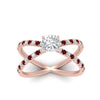 Load image into Gallery viewer, cross-band-cushion-cut-engagment-ring-with-ruby-rose-gold-FD9890CURGRUDRANGLE5-NL-RG_e11b7742-0e90-451c-857c-d546a9b5cd48.jpg?v=1760525946