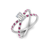 Load image into Gallery viewer, cross-band-emerald-cut-engagment-ring-with-pink-sapphire-white-gold-FD9890EMRGSADRPIANGLE2-NL-WG_359bebc6-d38a-4333-b487-c4458a7d1802.jpg?v=1760525879
