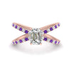 Load image into Gallery viewer, cross-band-emerald-cut-engagment-ring-with-purple-topaz-rose-gold-FD9890EMRGVITO-NL-RG_5f013d33-29a6-4b99-9228-fbe44e53f37a.jpg?v=1760525879