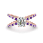 Load image into Gallery viewer, cross-band-emerald-cut-engagment-ring-with-purple-topaz-rose-gold-FD9890EMRGVITO-NL-RG_9512b119-efd0-4a92-9e56-3bd4fde6242c.jpg?v=1760525947
