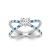 Load image into Gallery viewer, cross-band-heart-shaped-engagment-ring-with-blue-topaz-white-gold-FD9890HTRGICBLTOANGLE5-NL-WG.jpg?v=1760525747