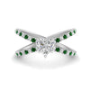 Load image into Gallery viewer, cross-band-heart-shaped-engagment-ring-with-emerald-white-gold-FD9890HTRGEMGR-NL-WG.jpg?v=1760525747
