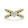 Load image into Gallery viewer, cross-band-heart-shaped-engagment-ring-with-emerald-yellow-gold-FD9890HTRGEMGR-NL-YG.jpg?v=1760525746