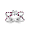 Load image into Gallery viewer, cross-band-heart-shaped-engagment-ring-with-pink-sapphire-white-gold-FD9890HTRGSADRPIANGLE5-NL-WG.jpg?v=1760525746