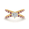 Load image into Gallery viewer, cross-band-heart-shaped-engagment-ring-with-pink-sapphire-yellow-gold-FD9890HTRGSADRPI-NL-YG.jpg?v=1760525746