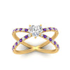 Load image into Gallery viewer, cross-band-heart-shaped-engagment-ring-with-purple-topaz-yellow-gold-FD9890HTRGVITOANGLE5-NL-YG.jpg?v=1760525747