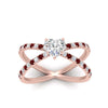 Load image into Gallery viewer, cross-band-heart-shaped-engagment-ring-with-ruby-rose-gold-FD9890HTRGRUDRANGLE5-NL-RG.jpg?v=1760525747