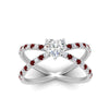 Load image into Gallery viewer, cross-band-heart-shaped-engagment-ring-with-ruby-white-gold-FD9890HTRGRUDRANGLE5-NL-WG.jpg?v=1760525746
