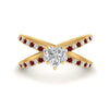 Load image into Gallery viewer, cross-band-heart-shaped-engagment-ring-with-ruby-yellow-gold-FD9890HTRGRUDR-NL-YG.jpg?v=1760525746
