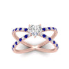 Load image into Gallery viewer, cross-band-heart-shaped-engagment-ring-with-sapphire-rose-gold-FD9890HTRGSABLANGLE5-NL-RG.jpg?v=1760525746