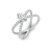 Load image into Gallery viewer, Marquise Cut Cross Band Diamond Engagement Ring