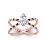 Load image into Gallery viewer, cross-band-marquise-cut-engagment-ring-with-black-diamond-rose-gold-FD9890MQRGBLACKANGLE5-NL-RG.jpg?v=1760525763