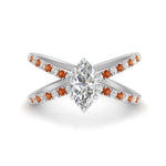 Load image into Gallery viewer, cross-band-marquise-cut-engagment-ring-with-orange-sapphire-white-gold-FD9890MQRGSAOR-NL-WG.jpg?v=1760525763