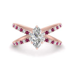 Load image into Gallery viewer, cross-band-marquise-cut-engagment-ring-with-pink-sapphire-rose-gold-FD9890MQRGSADRPI-NL-RG.jpg?v=1760525762