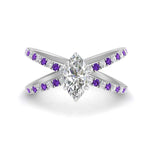 Load image into Gallery viewer, cross-band-marquise-cut-engagment-ring-with-purple-topaz-white-gold-FD9890MQRGVITO-NL-WG.jpg?v=1760525763