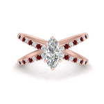 Load image into Gallery viewer, cross-band-marquise-cut-engagment-ring-with-ruby-rose-gold-FD9890MQRGRUDR-NL-RG.jpg?v=1760525763