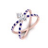 Load image into Gallery viewer, cross-band-marquise-cut-engagment-ring-with-sapphire-rose-gold-FD9890MQRGSABLANGLE2-NL-RG_3a0c16d9-6e9d-4f54-b381-5079507f705c.jpg?v=1760525898