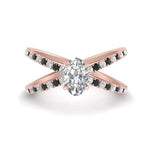 Load image into Gallery viewer, cross-band-oval-shaped-engagment-ring-with-black-diamond-rose-gold-FD9890OVRGBLACK-NL-RG.jpg?v=1760525778