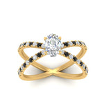 Load image into Gallery viewer, cross-band-oval-shaped-engagment-ring-with-black-diamond-yellow-gold-FD9890OVRGBLACKANGLE5-NL-YG.jpg?v=1760525778