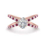 Load image into Gallery viewer, cross-band-oval-shaped-engagment-ring-with-pink-sapphire-rose-gold-FD9890OVRGSADRPI-NL-RG.jpg?v=1760525778