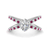 Load image into Gallery viewer, cross-band-oval-shaped-engagment-ring-with-pink-sapphire-white-gold-FD9890OVRGSADRPI-NL-WG_c318e0cc-499f-4647-ab09-4d5bf9efd8e3.jpg?v=1760525909