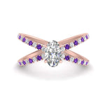 Load image into Gallery viewer, cross-band-oval-shaped-engagment-ring-with-purple-topaz-rose-gold-FD9890OVRGVITO-NL-RG.jpg?v=1760525778