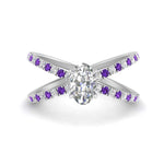 Load image into Gallery viewer, cross-band-oval-shaped-engagment-ring-with-purple-topaz-white-gold-FD9890OVRGVITO-NL-WG.jpg?v=1760525779