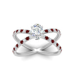Load image into Gallery viewer, cross-band-oval-shaped-engagment-ring-with-ruby-white-gold-FD9890OVRGRUDRANGLE5-NL-WG.jpg?v=1760525778