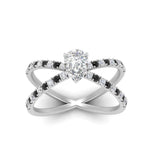 Load image into Gallery viewer, cross-band-pear-shaped-engagment-ring-with-black-diamond-white-gold-FD9890PERGBLACKANGLE5-NL-WG.jpg?v=1760525794
