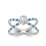 Load image into Gallery viewer, cross-band-pear-shaped-engagment-ring-with-blue-topaz-white-gold-FD9890PERGICBLTOANGLE5-NL-WG.jpg?v=1760525794