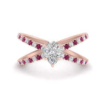 Load image into Gallery viewer, cross-band-pear-shaped-engagment-ring-with-pink-sapphire-rose-gold-FD9890PERGSADRPI-NL-RG.jpg?v=1760525794