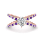 Load image into Gallery viewer, cross-band-pear-shaped-engagment-ring-with-purple-topaz-rose-gold-FD9890PERGVITO-NL-RG.jpg?v=1760525794