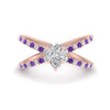 Load image into Gallery viewer, cross-band-pear-shaped-engagment-ring-with-purple-topaz-rose-gold-FD9890PERGVITO-NL-RG_c259092e-6244-4275-8c75-21fd65f08942.jpg?v=1760525917