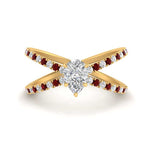 Load image into Gallery viewer, cross-band-pear-shaped-engagment-ring-with-ruby-yellow-gold-FD9890PERGRUDR-NL-YG.jpg?v=1760525794