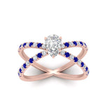 Load image into Gallery viewer, cross-band-pear-shaped-engagment-ring-with-sapphire-rose-gold-FD9890PERGSABLANGLE5-NL-RG.jpg?v=1760525794