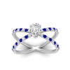 Load image into Gallery viewer, cross-band-pear-shaped-engagment-ring-with-sapphire-white-gold-FD9890PERGSABLANGLE5-NL-WG_e4361cdd-1b83-4473-96a3-37e646049caa.jpg?v=1760525917