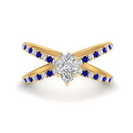 Load image into Gallery viewer, cross-band-pear-shaped-engagment-ring-with-sapphire-yellow-gold-FD9890PERGSABL-NL-YG.jpg?v=1760525794