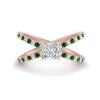 Load image into Gallery viewer, cross-band-princess-cut-engagment-ring-with-emerald-rose-gold-FD9890PRRGEMGR-NL-RG_d6acc46f-d891-4dfa-a720-1e65e9ec5e27.jpg?v=1760525926