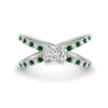 Load image into Gallery viewer, cross-band-princess-cut-engagment-ring-with-emerald-white-gold-FD9890PRRGEMGR-NL-WG_4a13e7f1-d3fe-441c-8942-b2572c9d9007.jpg?v=1760525926