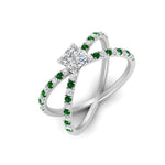 Load image into Gallery viewer, cross-band-princess-cut-engagment-ring-with-emerald-white-gold-FD9890PRRGEMGRANGLE2-NL-WG_18d4076d-1297-4ef3-bc8d-bf5994beb91f.jpg?v=1760525926
