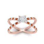 Load image into Gallery viewer, cross-band-princess-cut-engagment-ring-with-orange-sapphire-rose-gold-FD9890PRRGSAORANGLE5-NL-RG_15e66b0f-f2f8-4908-85ff-fed0ec545db4.jpg?v=1760525925