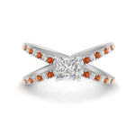 Load image into Gallery viewer, cross-band-princess-cut-engagment-ring-with-orange-sapphire-white-gold-FD9890PRRGSAOR-NL-WG_65fa8642-54e0-47fa-a2cb-c41fa20b5cf0.jpg?v=1760525925