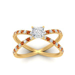 Load image into Gallery viewer, cross-band-princess-cut-engagment-ring-with-orange-sapphire-yellow-gold-FD9890PRRGSAORANGLE5-NL-YG_1ded964a-e8e5-4fbf-b55f-7827c61e0b53.jpg?v=1760525925