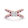 Load image into Gallery viewer, cross-band-princess-cut-engagment-ring-with-pink-sapphire-rose-gold-FD9890PRRGSADRPI-NL-RG_33e09ea4-7f01-43bd-a079-257866321f27.jpg?v=1760525926